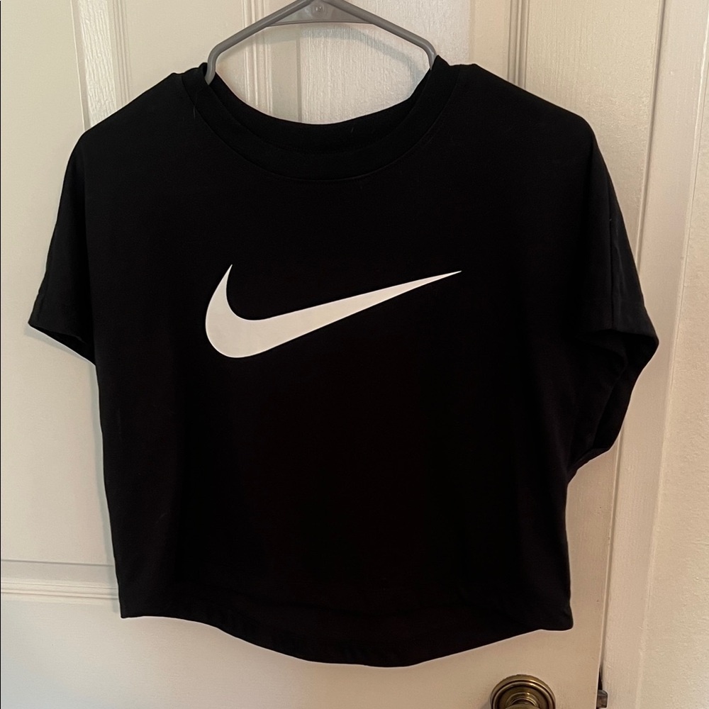 Nike Black and White Logo Crop Top